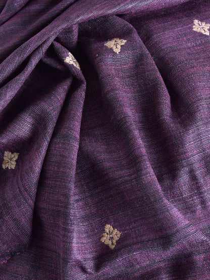 Orang - Patterned Eri Silk Stole Purple