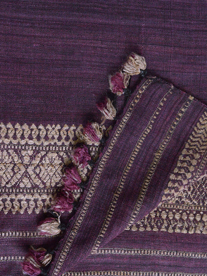 Orang - Patterned Eri Silk Stole Purple