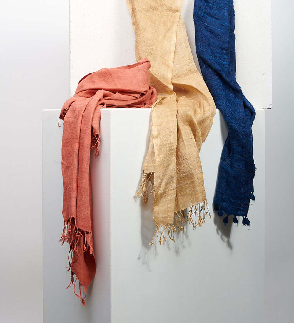 pink, blue, beige stoles