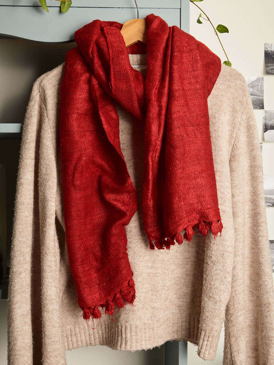 Silk Uncut - Red Eri Silk Stole