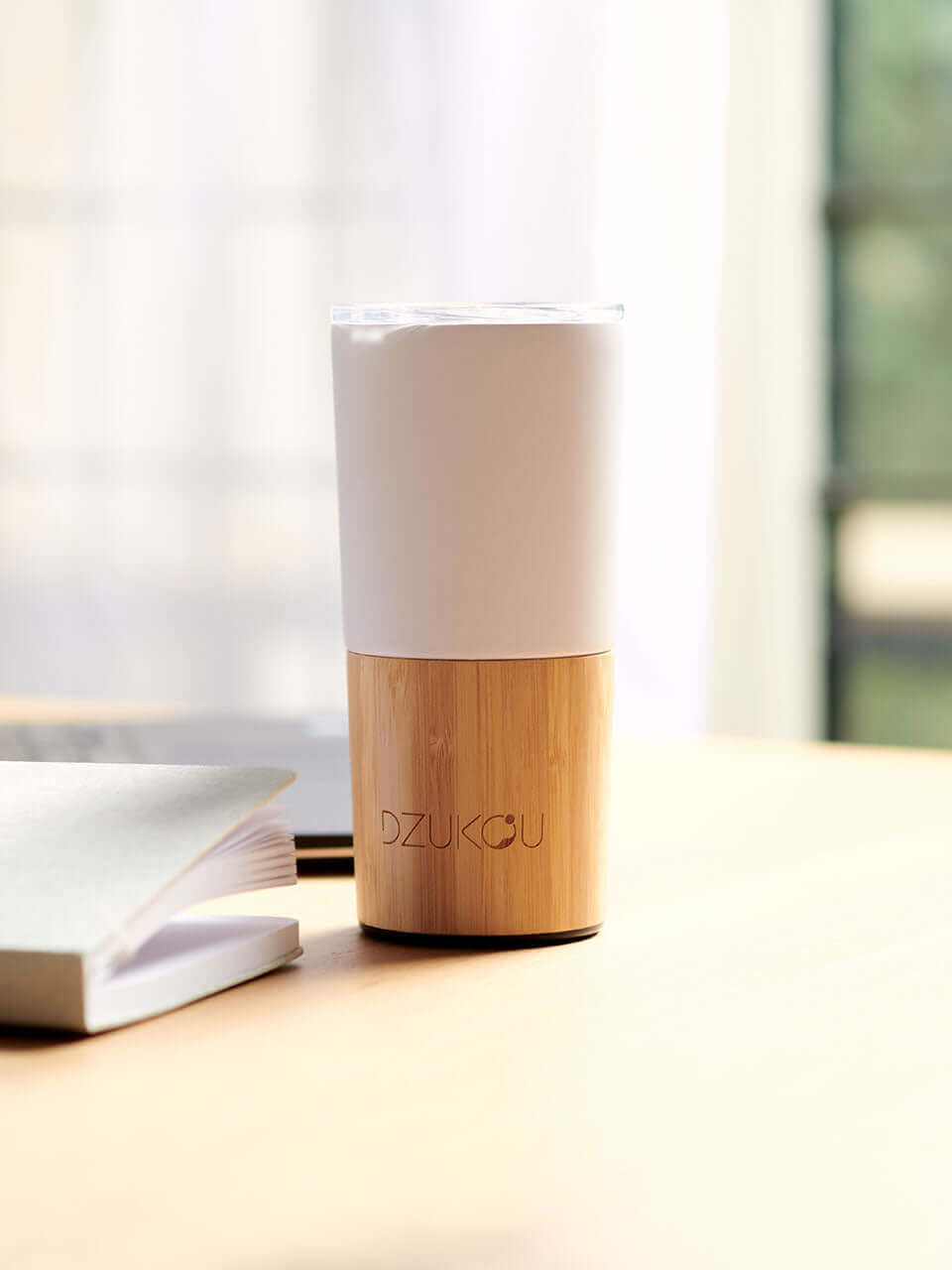 Bamboo Coffee Tumbler in white