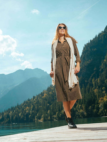 woman wearing cat eye wooden sunglasses 