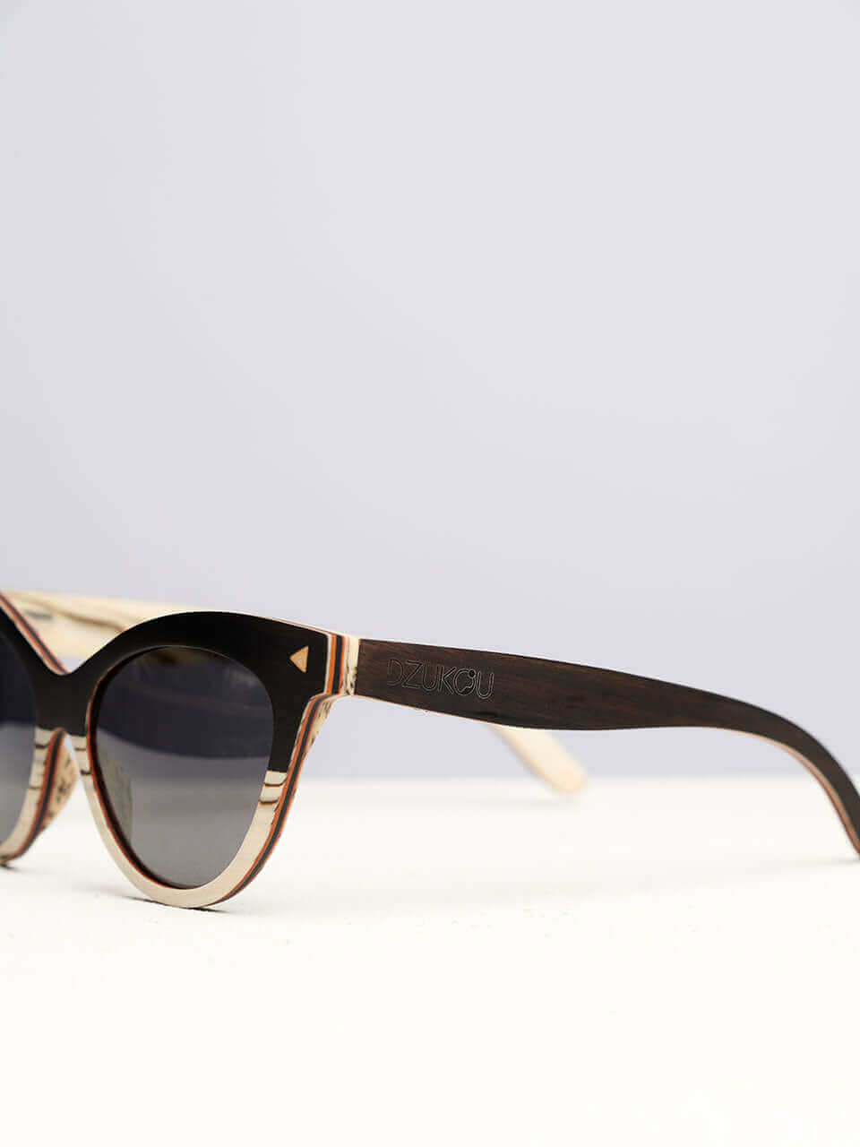 side view of a wooden sunglasses