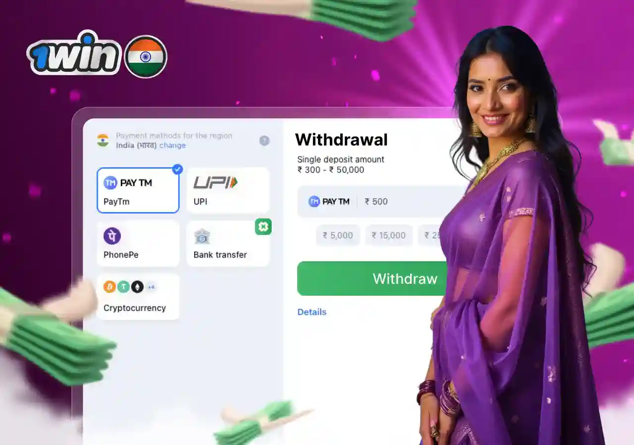 Withdrawal process on the 1win platform