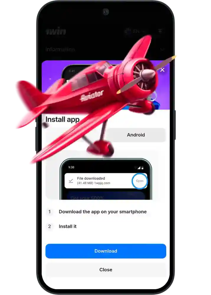 1win Aviator app interfac